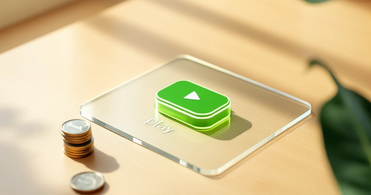 A desk setup with abstract representations of easy control, simple pricing, and hosting features.