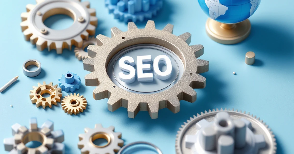 Isometric view of digital tools representing SEO improvements for WordPress.