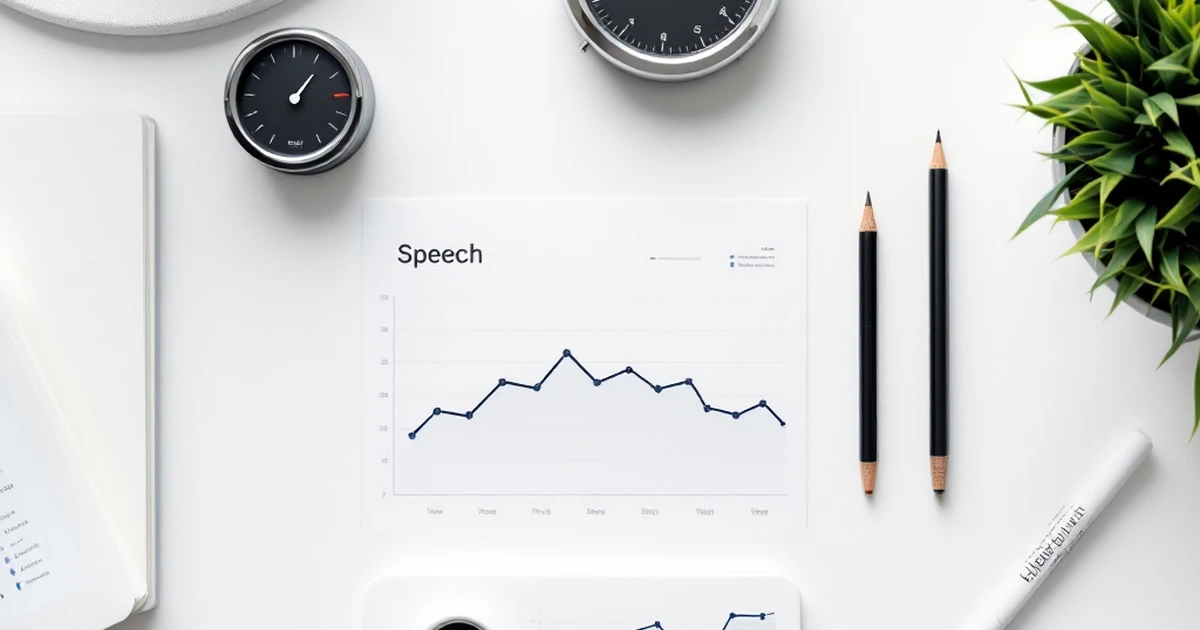Flat lay of website speed testing tools on white desk.