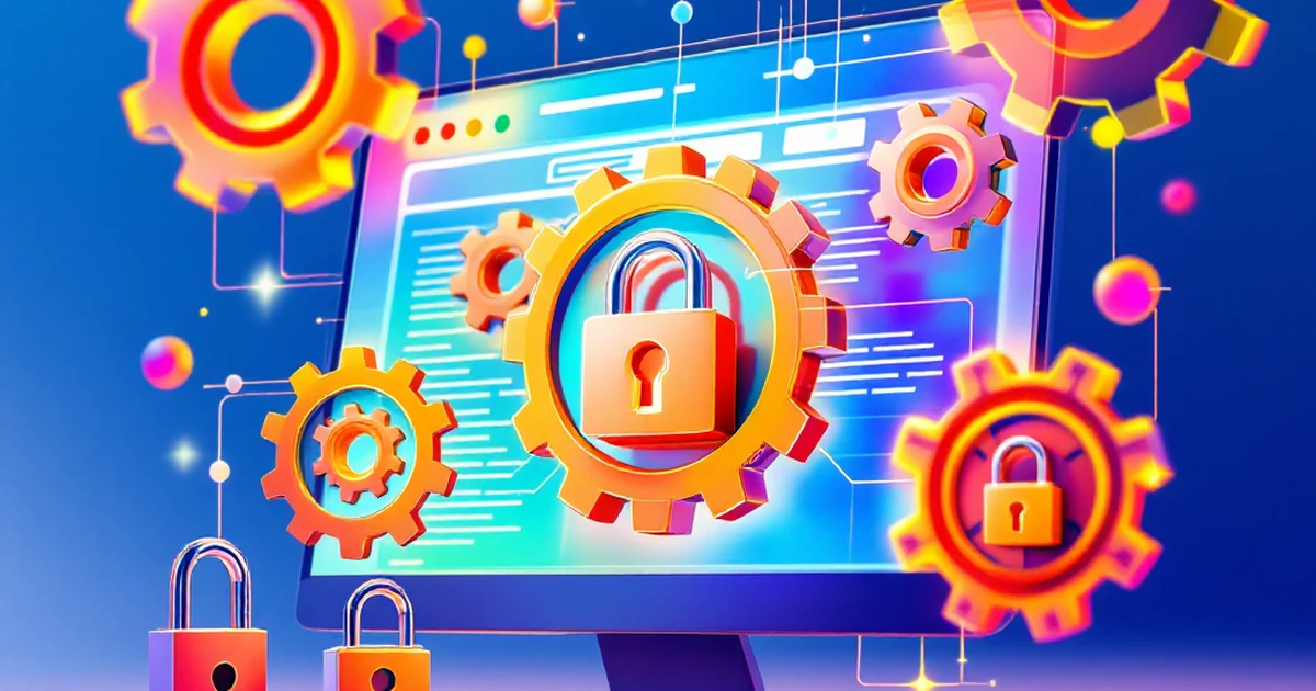 Abstract illustration showing website management and security.