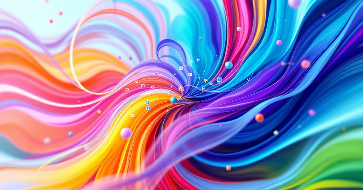 Abstract visual of image optimization with colorful lines and reduced file icons.