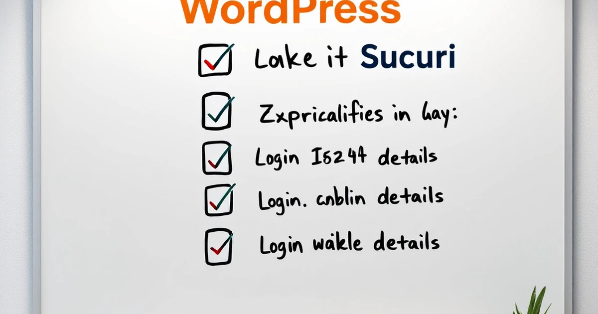 Checklist with WordPress and Sucuri security items.