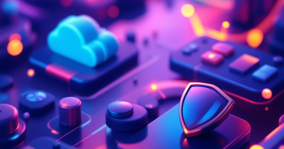 Abstract icons representing cloud hosting, speed, and security for managed WordPress hosting.