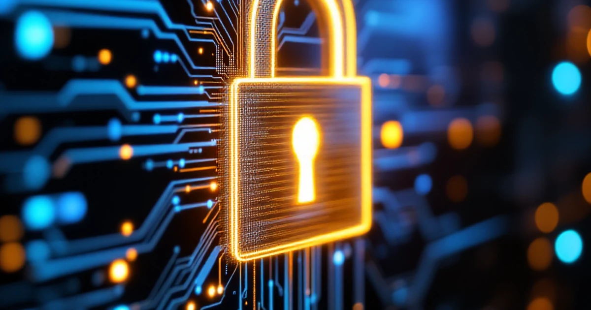 Close-up of a digital lock symbol on a screen, symbolizing security in hosting services.