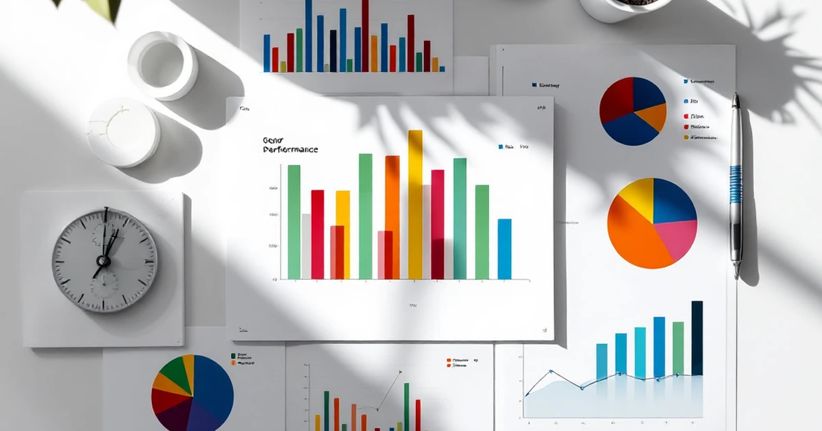 Abstract composition of performance tracking elements with graphs.