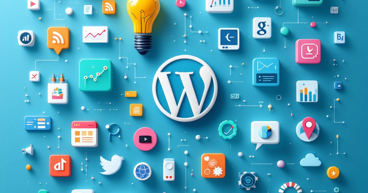 Editorial image of digital icons representing AI tool users for WordPress.