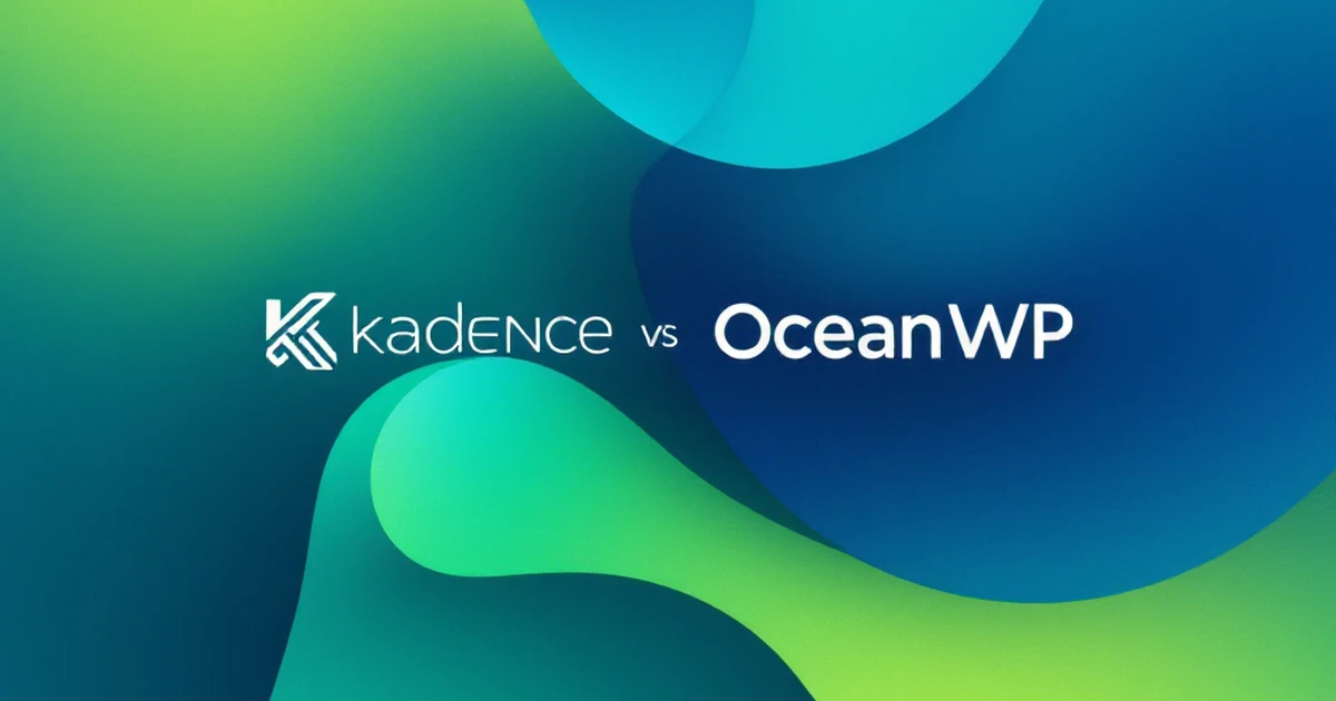 Abstract design with Kadence and OceanWP theme logos