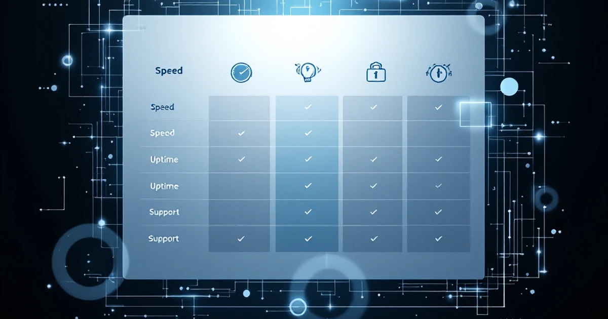 Editorial image of a comparison chart for SiteGround and Bluehost features.
