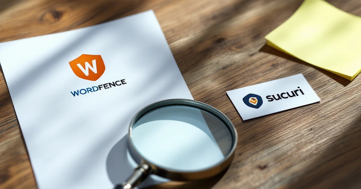 Editorial image comparing features of Wordfence and Sucuri plugins.