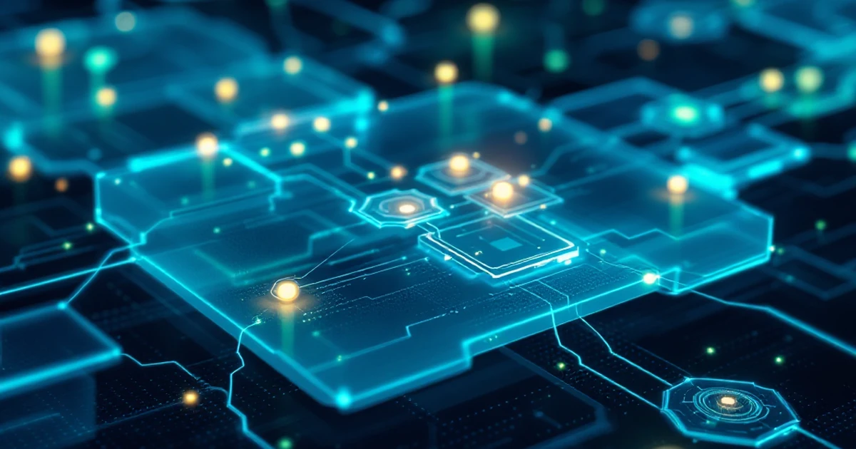 Abstract digital hosting networks with glowing lines and nodes.