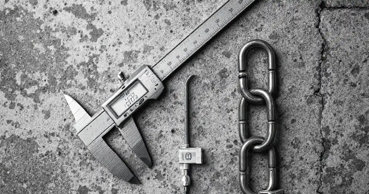 A flat lay of measurement tools and locks symbolizing balanced, mid-range security solutions.