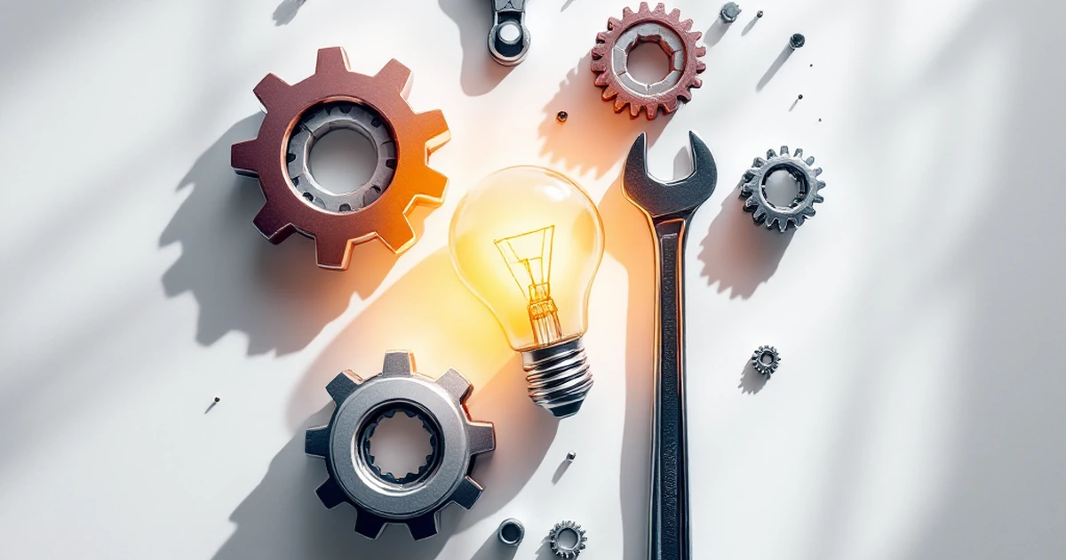 Abstract depiction of troubleshooting tools for web hosting.