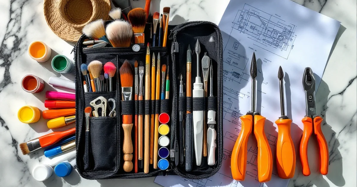 Two contrasting toolkits symbolizing the different primary users for Elementor (marketers) and Beaver Builder (developers/small businesses).