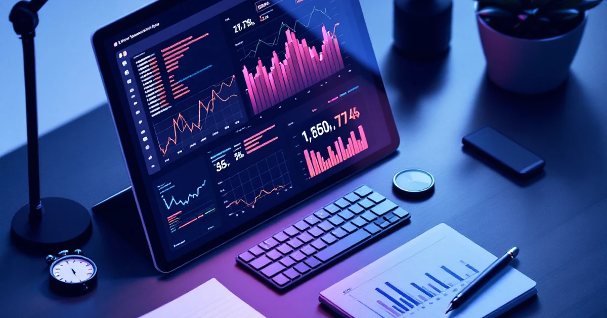 Performance testing setup with graphs and stopwatch.