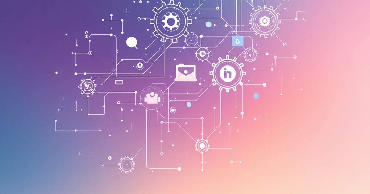 Abstract gears and symbols for AI tool users.