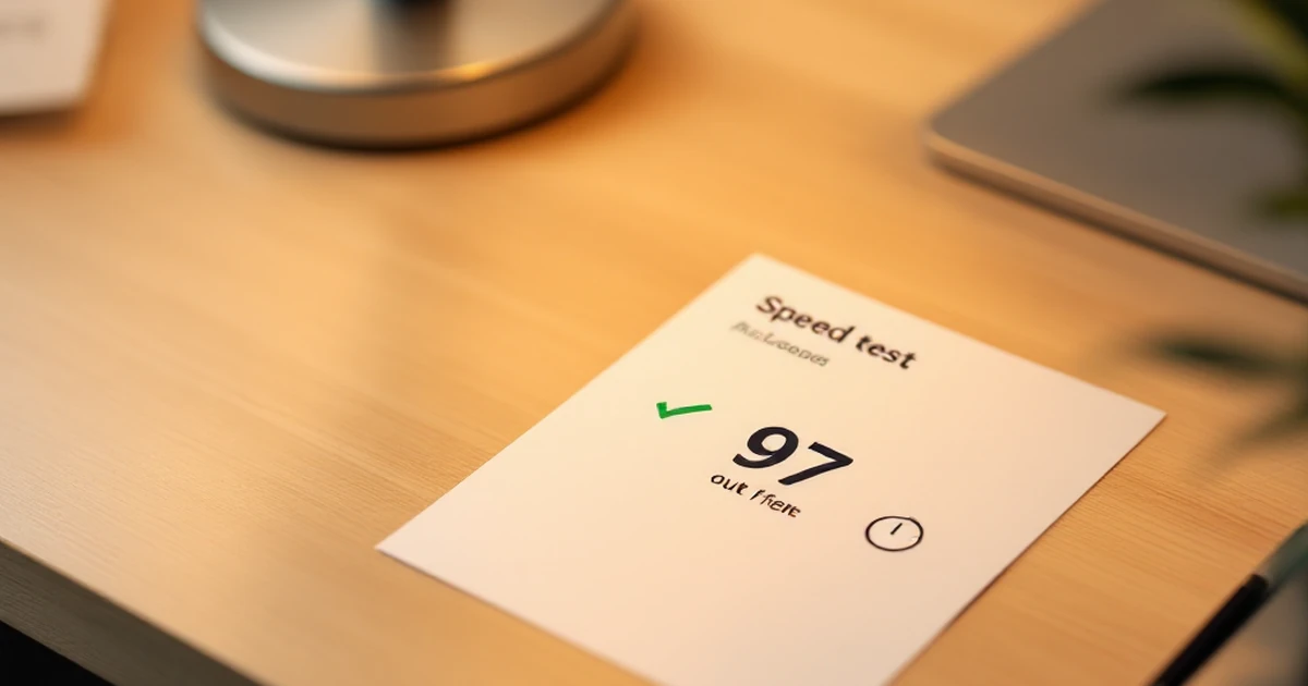 Speed test score printout for GeneratePress theme