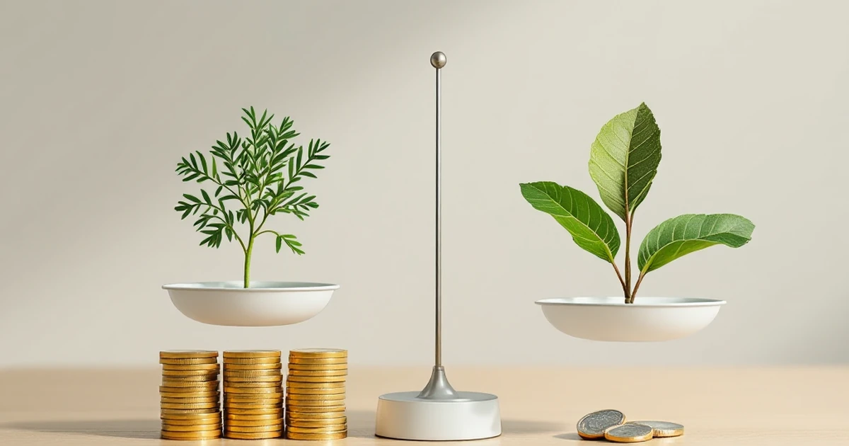 Abstract composition of a scale balancing positive and negative elements, symbolizing pros and cons.