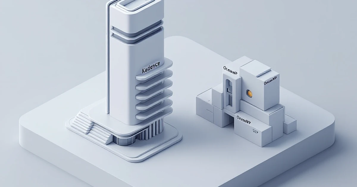 An isometric 3D illustration comparing two theme architectures: a streamlined single structure versus a modular building with attachable components.