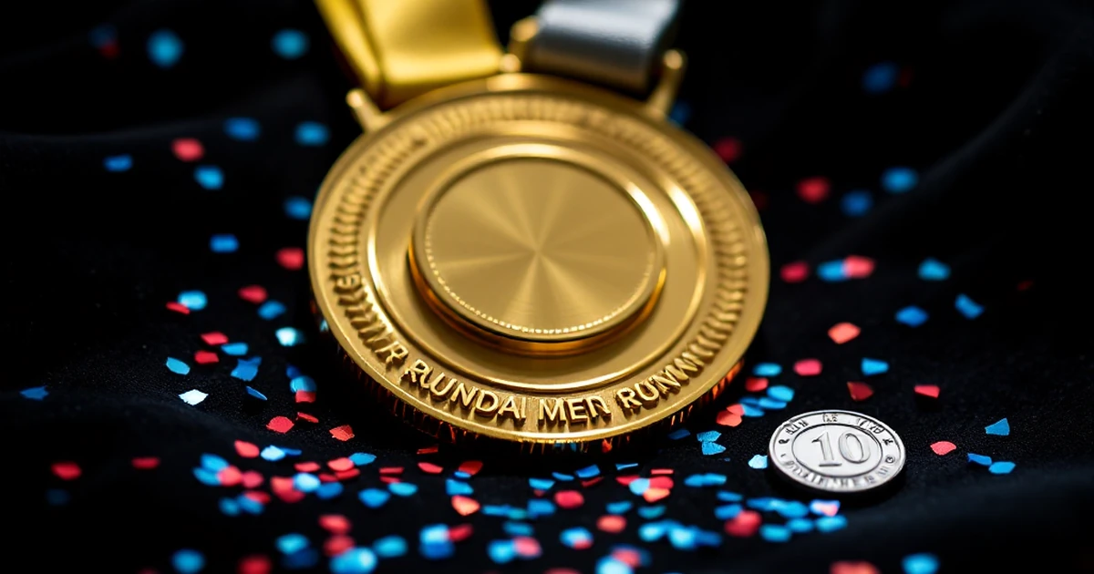 Gold medal with confetti for final verdict of hosting comparison