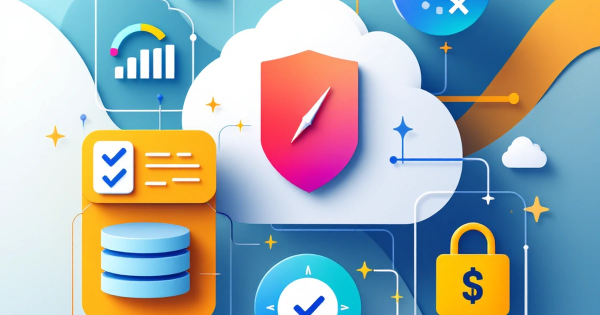 Abstract illustration of icons for speed, security, and price.