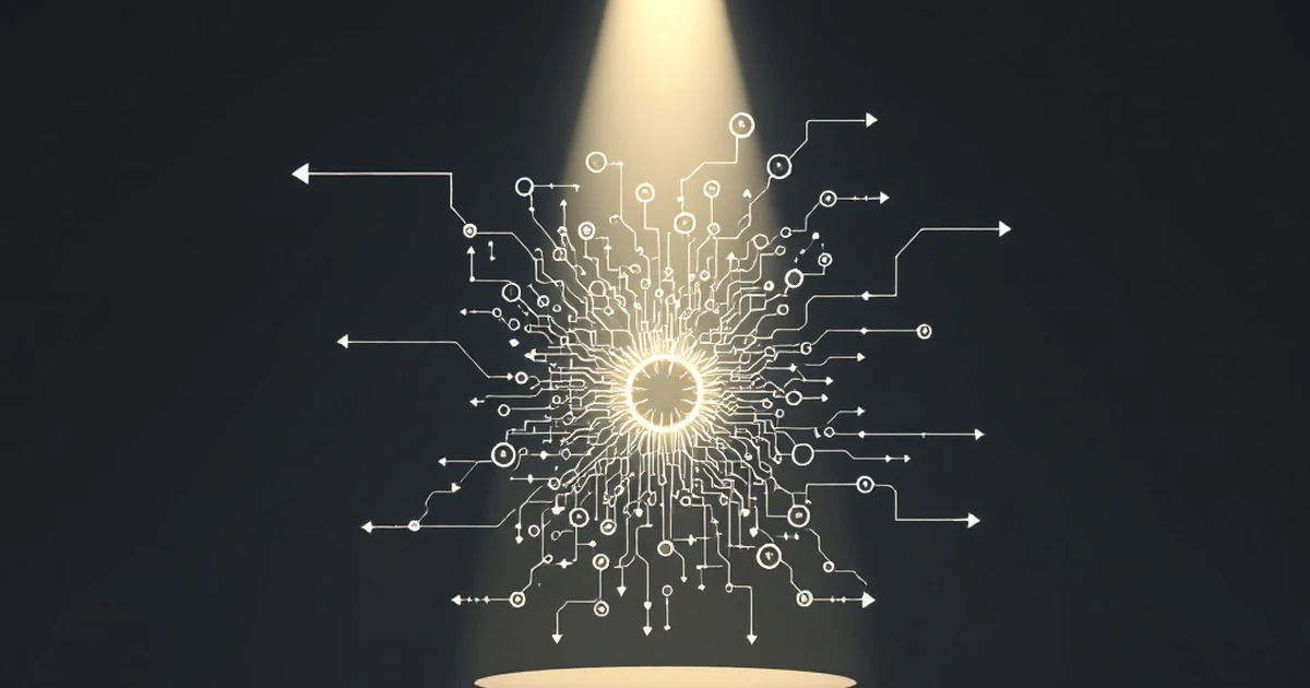 Abstract visual of interconnected steps for a guide with progress indicators.