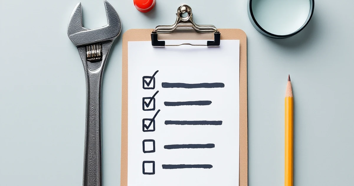 Troubleshooting tools for SEO with a checklist and magnifying glass.