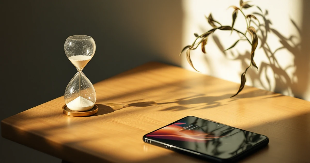 Hourglass and cracked phone representing slow site speed