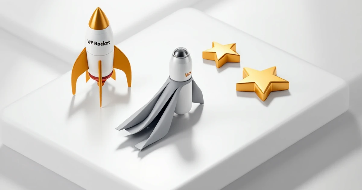 Isometric display of top three speed tools with a rocket and stars