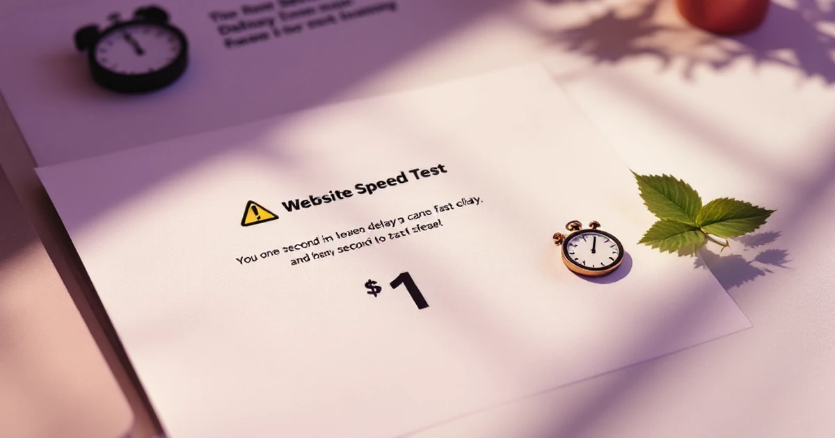 Website speed test results and stopwatch