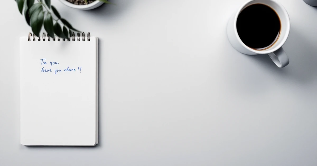 Flat lay of a coffee mug, notepad, and glasses on a gray desk for Astra introduction